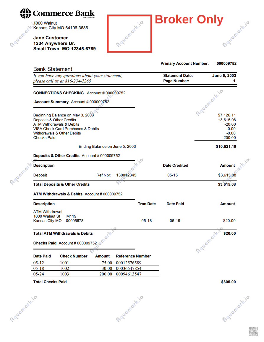 Broker-only watermark sample